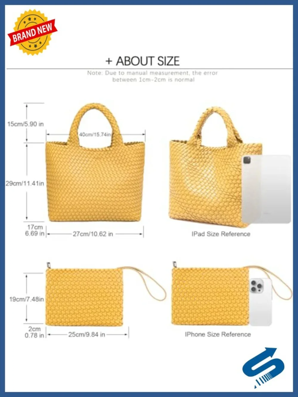 Faux Leather Woven Tote Bag - Large Capacity Shoulder Bag